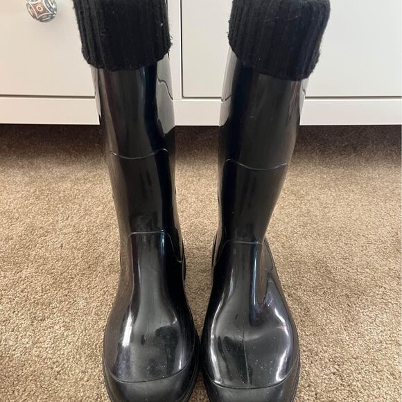 Women’s Kamik Kelly Rain Boots Black Fleece-lined Mid-calf size 7 - Picture 2 of 7